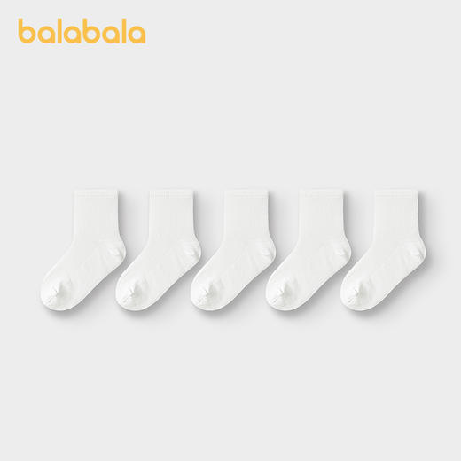 巴拉巴拉儿童袜子夏季网眼儿童运动风袜透气男女童小童大童五双装 商品图2