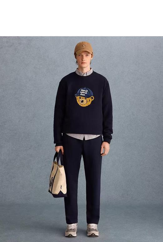 【潮流主推】TeenieWeenie小熊男装简约休闲裤2025春季新款宽松休闲直筒针织裤TNMT2511E1K 商品图0