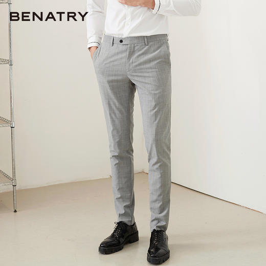 贝纳川细格纹男士西裤100026027118 商品图4