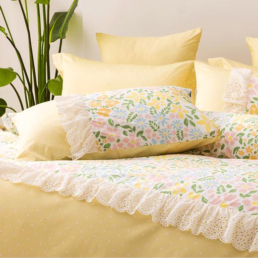 多喜爱 全精梳棉斜纹三/四件套 米拉花园/阳光小兔兔【浪漫花边】【礼盒包装】 精梳全棉 斜纹织造 双面设计 商品图4