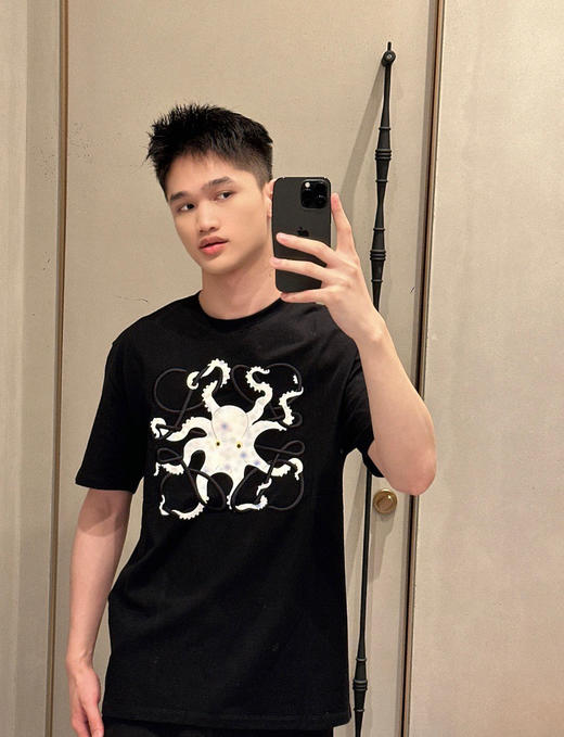 新品Loewe 2025ss 八爪鱼印花刺绣短袖T恤 商品图7