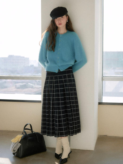 【现货】Even Vintage|高比例动物毛 唯美湖蓝色日常时髦针织开衫外套 商品图2