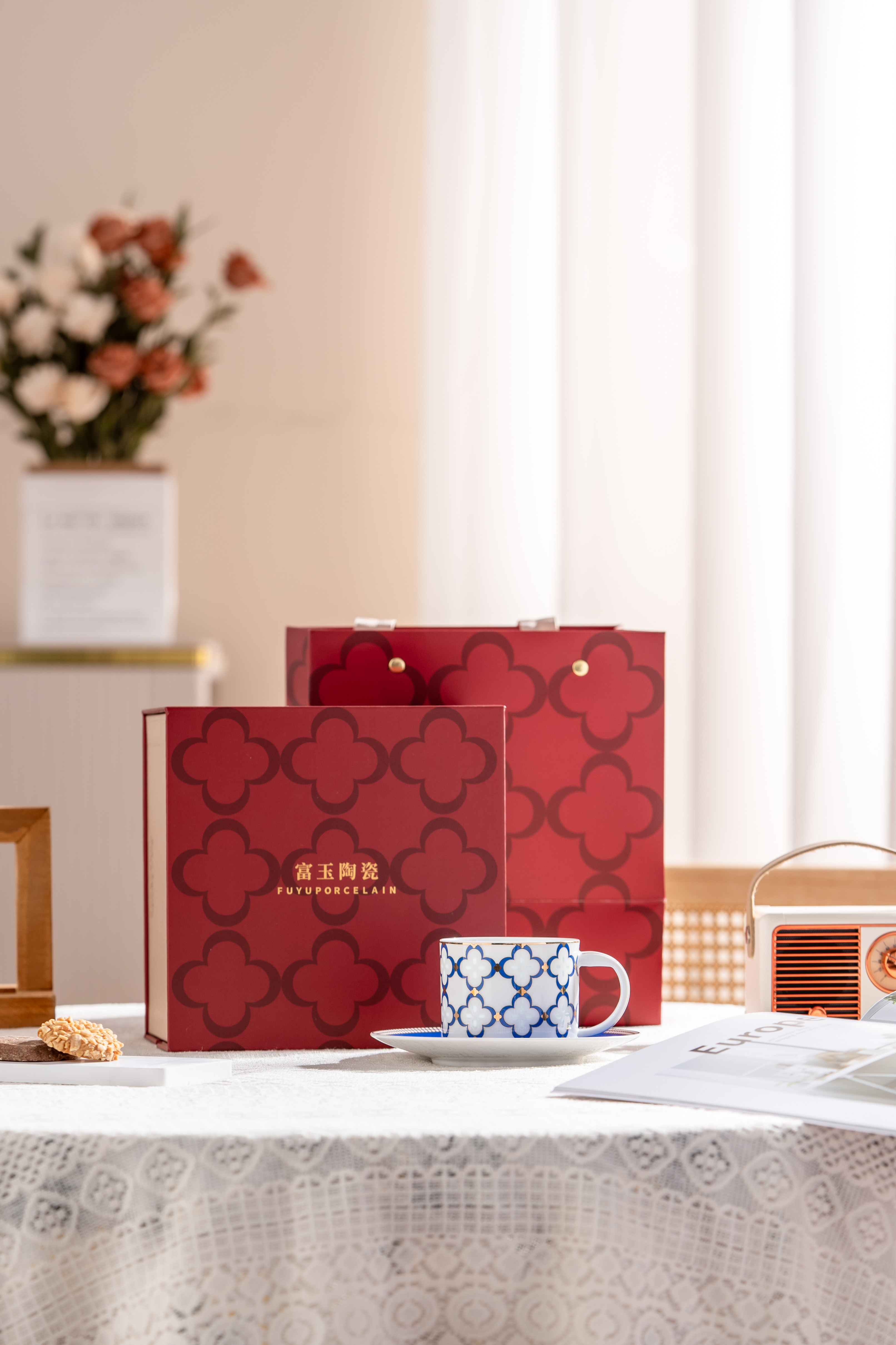 富玉 景德镇陶瓷欧式咖啡杯碟 璀璨咖啡杯碟