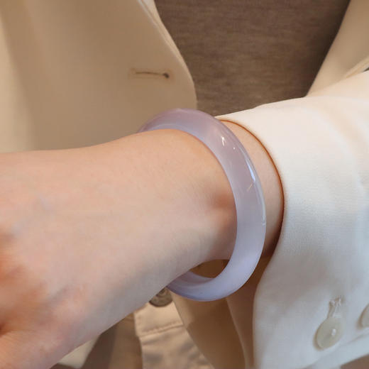 【淡紫罗兰猫眼手镯】精致高冰香芋紫色猫眼石圆润手镯，仙气质甜美水晶香槟色粉色，送女友生日情人节礼物QQ 商品图4