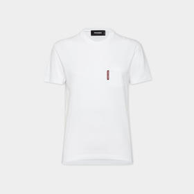 DSQUARED2 女士红色徽标标签棉质圆领短袖T恤 白色 S75GD0476 D20020 100