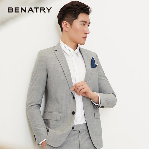 贝纳川细格纹男士通勤西服外套100025027118 商品图4