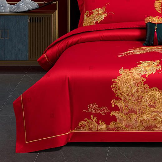 【云粉节】10楼 安睡宝 全棉绣花婚庆六件套-龙凤天玺 吊牌价8999~9299元  活动价3299~3599元 商品图1