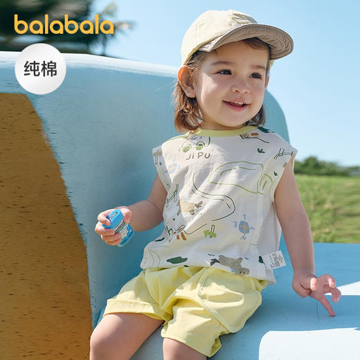 巴拉巴拉婴儿背心宝宝上衣男女童夏季2025新款甜美时尚全棉舒适萌 商品图0