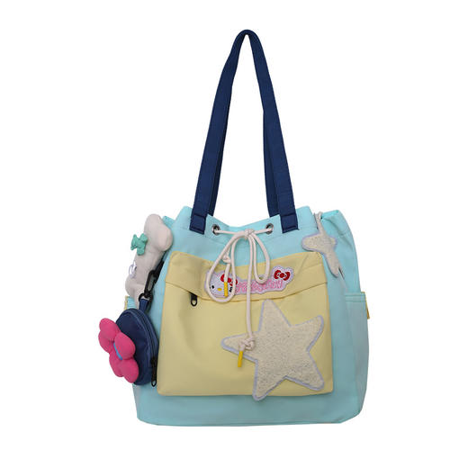 「小众设计款！高颜值」日光欲原创帆布包Y2K少女星星马卡龙小众设计师大容量出游托特包箱包 商品图4