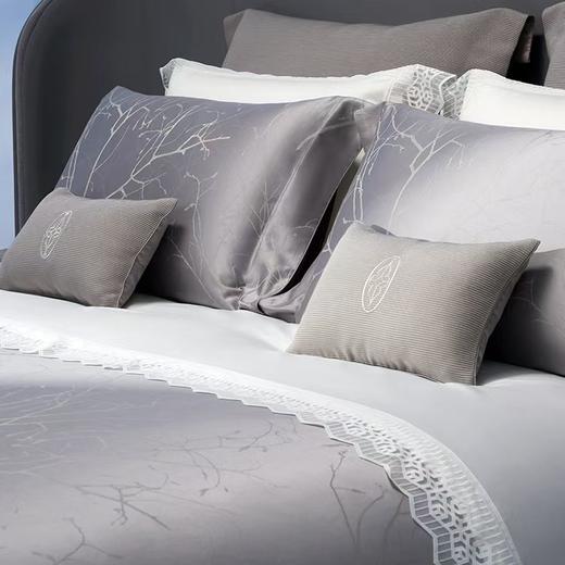 10楼罗卡芙/惠谊新中式100支全棉新疆长绒棉提花四件套 墨韵青枝  220* 240cm吊牌价5980元 活动价3980元 商品图3