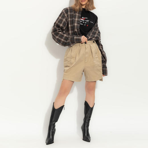 DSQUARED2 女士混纺棉质休闲短裤 杏色 S72MU0527 D35148 111 商品图3