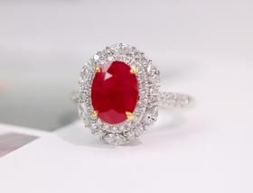 2ct刻面红宝石戒指