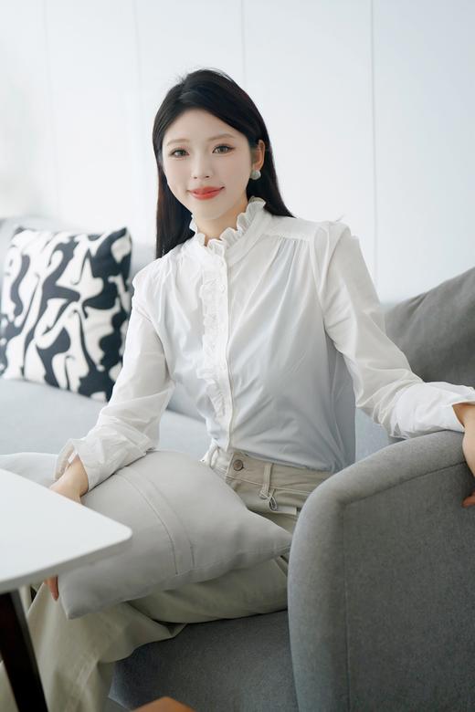 现货 臣禾	木耳边白衬衫JZ251040175 商品图2