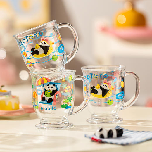 摩登主妇mototo熊猫玻璃杯2025新款水杯带刻度奶茶杯女高颜值杯子 商品图0