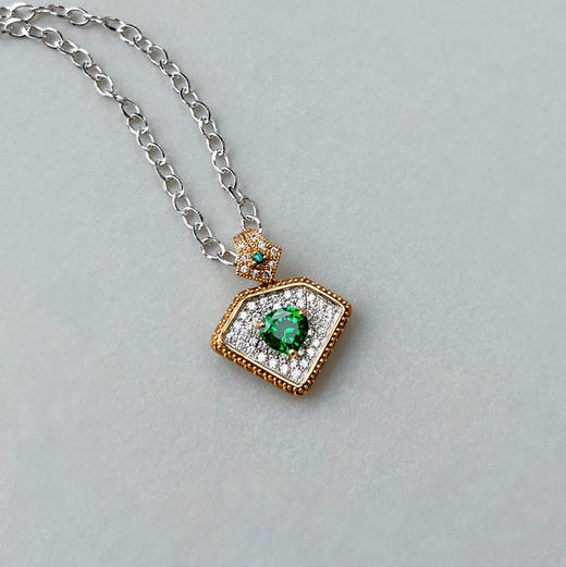 CHIC系列 18K/14K镶嵌沙弗莱和钻石 项链 商品图0