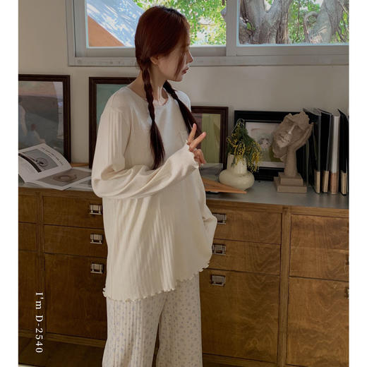 【花开烂漫】2025春季新款家居服女碎花遛弯衣长袖休闲套装两件套睡衣 商品图4