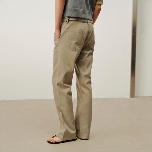NUTH复古卡其色修身直筒工装裤女 卡其色 商品图2