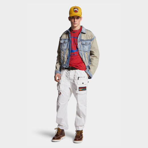 DSQUARED2 男士小熊徽标印花棉质圆领短袖T恤 红色 S74GD1391 D20035 307 商品图3