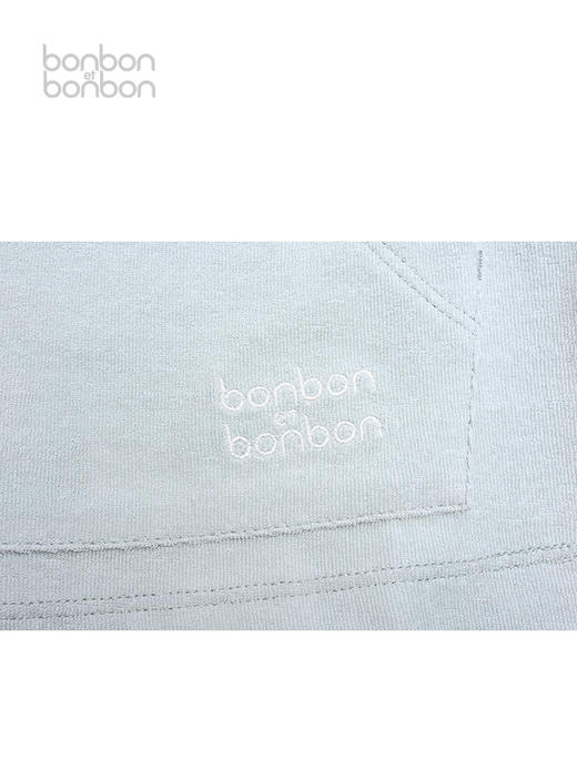 毛巾肌理连帽上衣短裤套装 商品图3