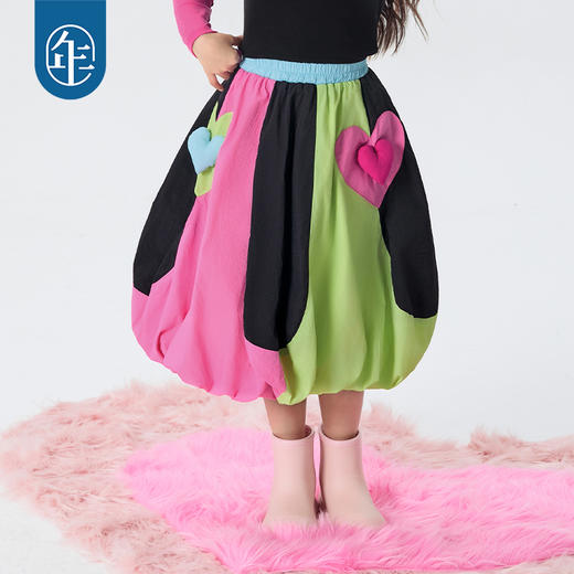 年衣童装女童半身裙2025年春季新款儿童灯笼裙女孩甜美伞裙花苞裙美上心巴半裙 商品图4