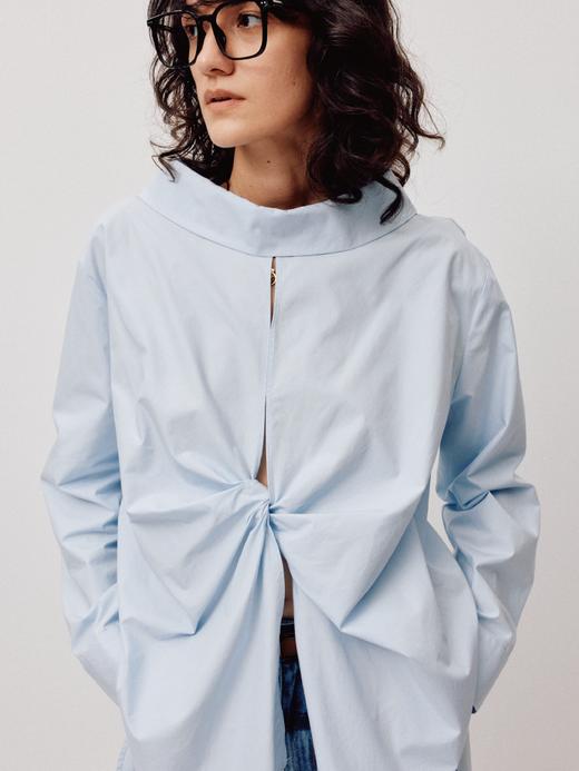 LIYIHAN织梦丨25春全棉扭结设计感衬衫小众设计女上衣宽松高级感 商品图3