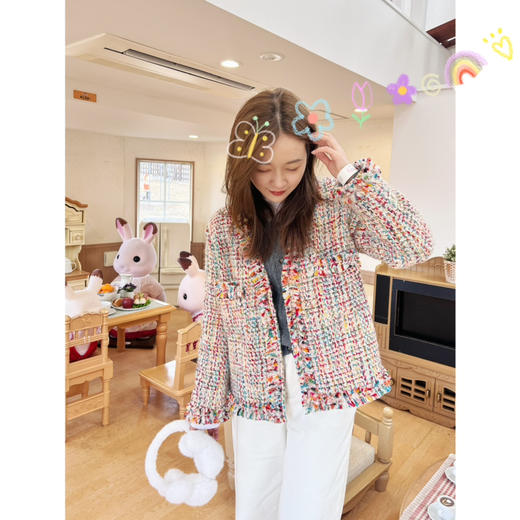 25特价 2502201   羊毛 彩色小香风外套 商品图2