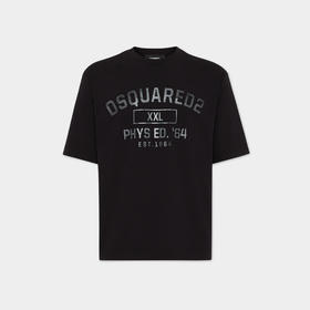 DSQUARED2 男士字母徽标印花棉质圆领短袖T恤 黑色 S74GD1413 D20033 900