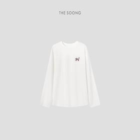 THESOONG'猫咪T’纳米级丝光棉浮雕术刺绣长袖大版T恤女HWTX6544