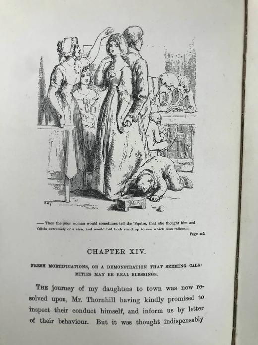 1909年 戈德史密斯《威克菲尔德牧师》 32幅插图 漆布精装32开 商品图9