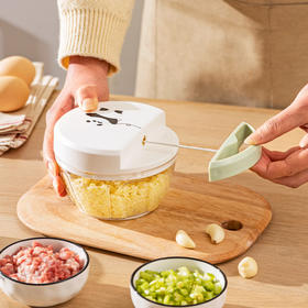 摩登主妇mototo熊猫手动拉蒜器厨房家用捣蒜器蒜蓉搅碎机蒜泥神器