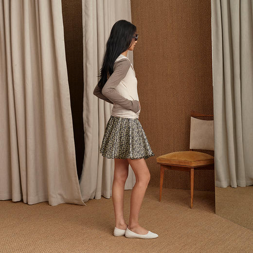 NUTH双层半透碎花a字短裙蓬松廓形泡泡裙/带安全裤 商品图6