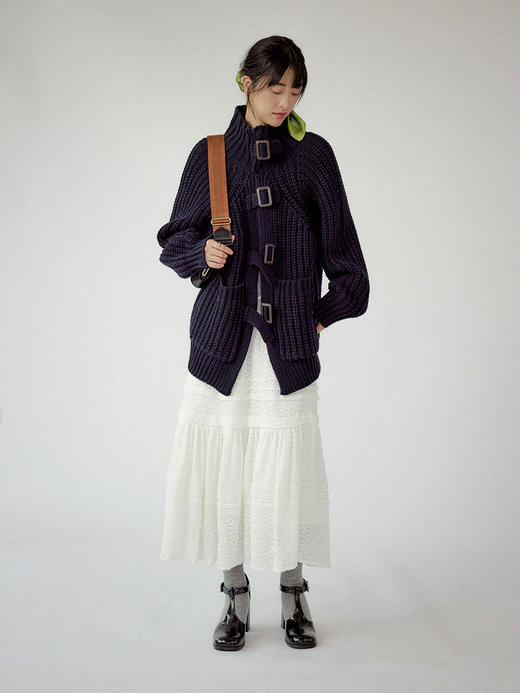 【现货】Even Vintage|浪漫法式风 泡泡提花立体编制工艺温柔百搭白色半裙 商品图4