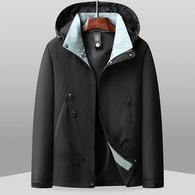 【超大码】【新款DPX】大依优型大码连帽夹克男360斤加肥加大码肥佬拼色防风冲锋外套