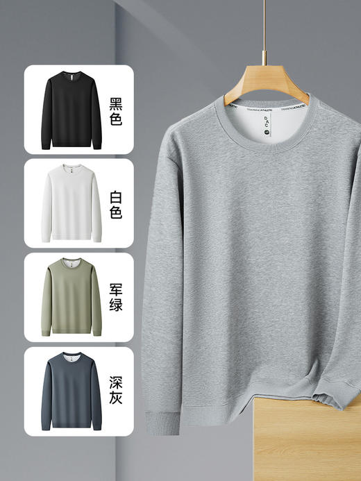 【新款DX】大依优型大码圆领卫衣长袖300斤加肥加大休闲运动上衣男打底衫胖子男士 商品图3