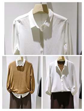 487313小尖领弹力衬衫