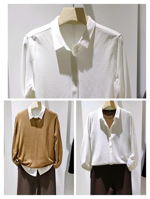 487313小尖领弹力衬衫 商品图0