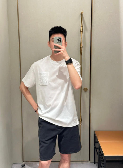 新品Loewe 基础口袋刺绣短袖T恤 商品图3
