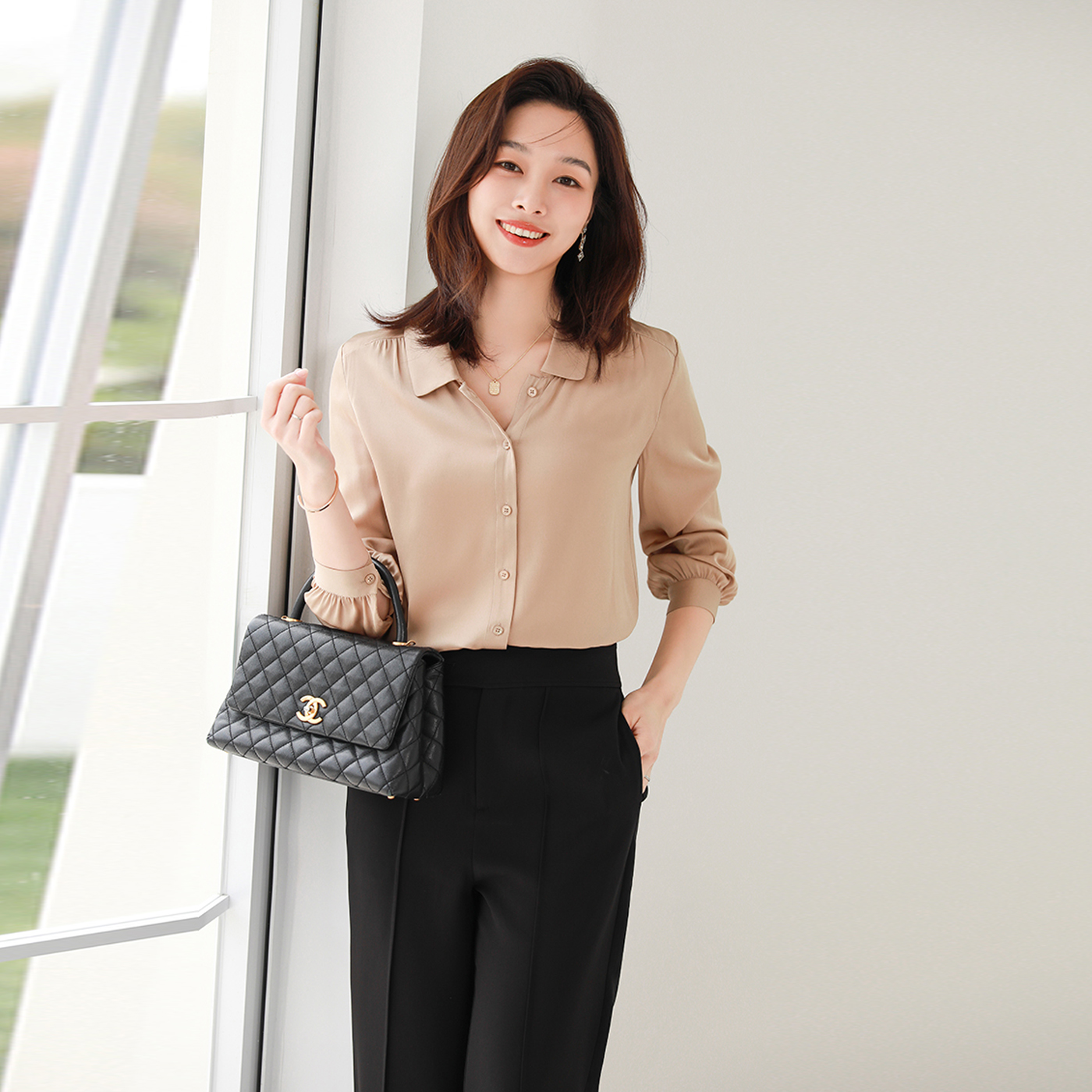 【卡码拍小】火桐hooton三醋酸直筒裤YT2062