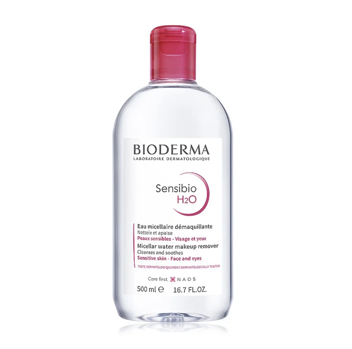 贝德玛温和深层清洁卸妆水500ml粉色