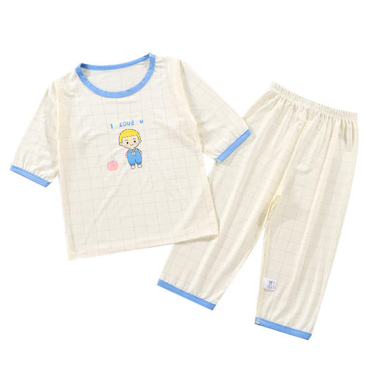 【会呼吸的家居服29.9/套起】儿童睡衣春夏季七分薄款莫代尔女童卡通家居服套装宝宝中大童无骨空调服聚 商品图5