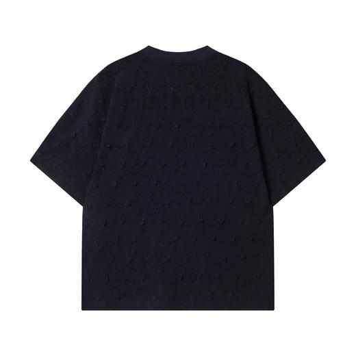 38750早春新款时尚个性韩版纯色褶皱纽花圆领短袖上衣百搭情侣上衣潮 商品图5