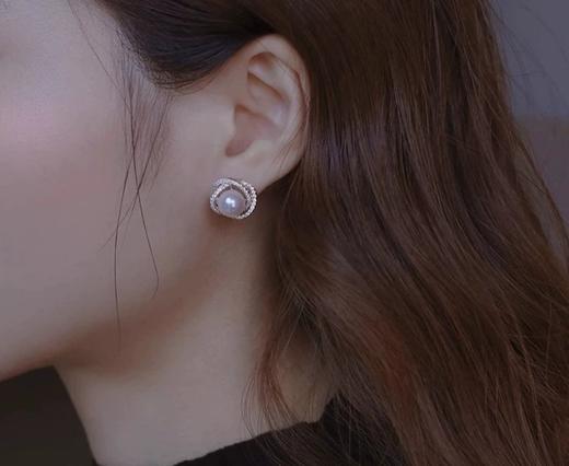 「晚晴」优雅大气天然强光淡水6A扁圆珍珠气质高级感轻奢银针 商品图0