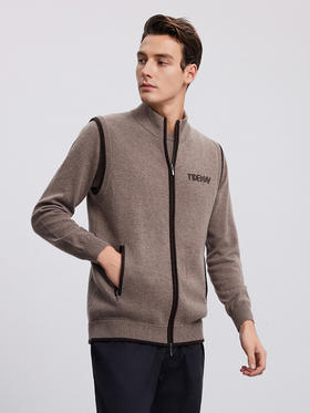 【立领羊绒马甲】羊绒世家秋冬新品男士无袖针织背心马甲