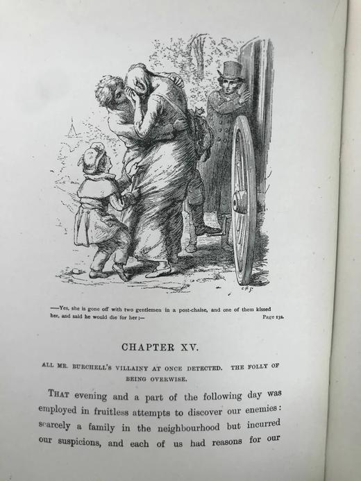1909年 戈德史密斯《威克菲尔德牧师》 32幅插图 漆布精装32开 商品图8