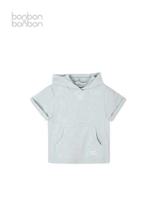 毛巾肌理连帽上衣短裤套装 商品图1