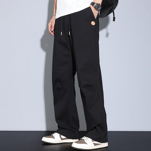 【DYG】大依优型大码休闲裤男美式高街休闲裤男松紧腰抽绳直筒运动休闲裤 商品图1