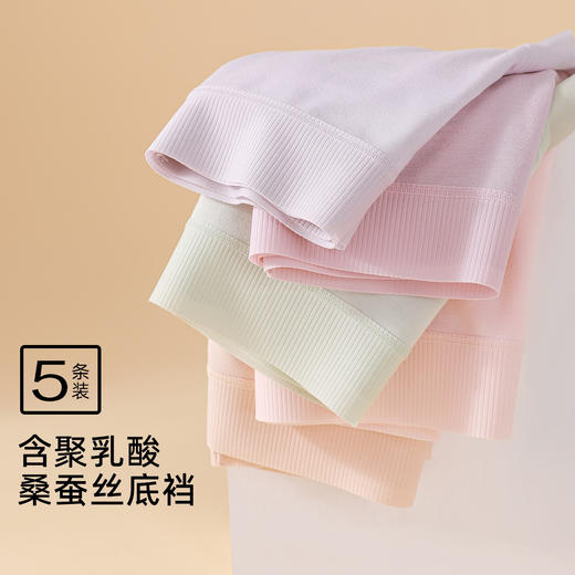 【5条盒装】熳洁儿 女士大码内裤莫代尔中腰桑蚕丝聚乳酸底档轻薄25262101 商品图8
