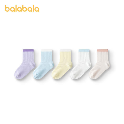 巴拉巴拉儿童袜子夏季网眼儿童运动风袜透气男女童小童大童五双装 商品图4