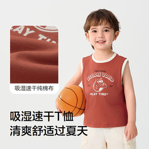 巴拉巴拉童装儿童背心马甲男童衣服宝宝上衣2025夏装新款吸湿速干 商品图3