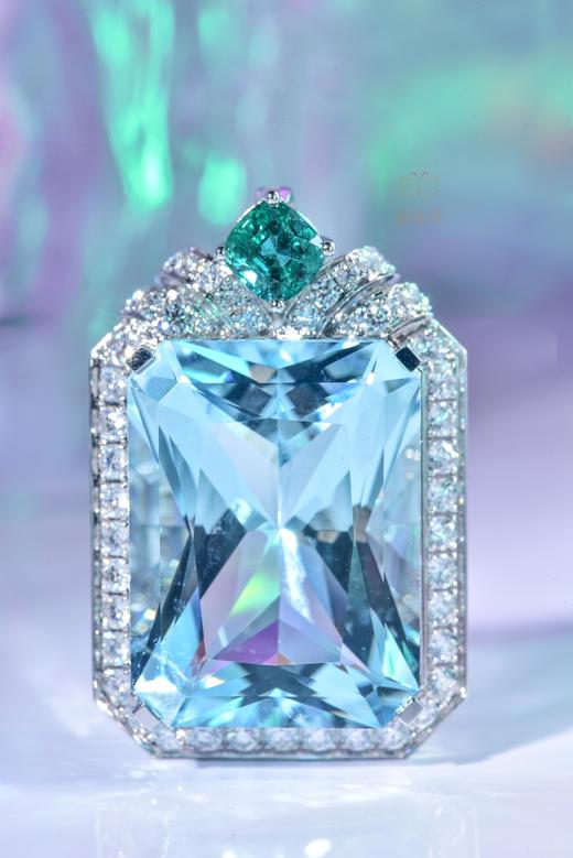 【海天一色】海蓝宝镶钻坠CB12410008 商品图3